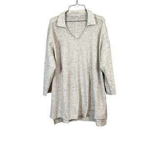 Cato Womens 18/20 2X Plus Waffle Knit Polo Blouse Long Sleeve Shirt Top Casual